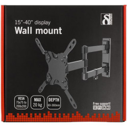Deltaco ARM-459 TV-kiinnike 101,6 cm (40") Musta