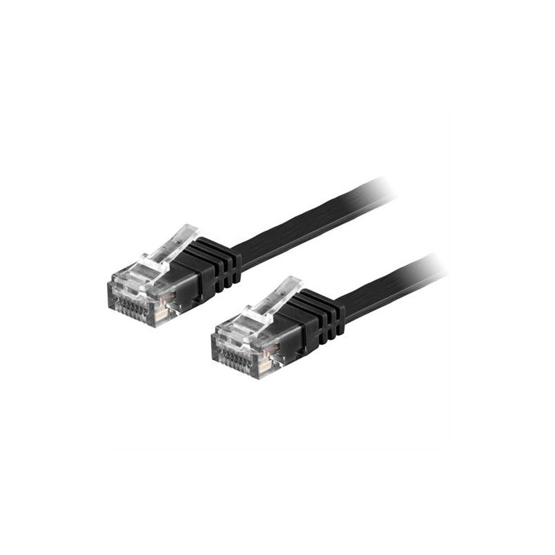 Deltaco TP-611S-FL verkkokaapeli Musta 1,5 m Cat6 U UTP (UTP)