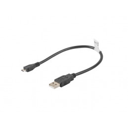 Lanberg CA-USBM-10CC-0003-BK USB-kaapeli 0,3 m USB 2.0 Micro-USB B USB A Musta