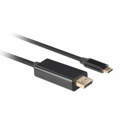 Lanberg CA-CMDP-10CU-0018-BK videokaapeli-adapteri 1,8 m USB Type-C DisplayPort Musta