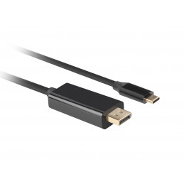 Lanberg CA-CMDP-10CU-0010-BK videokaapeli-adapteri 1 m USB Type-C DisplayPort Musta