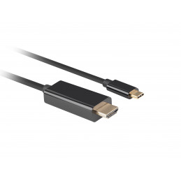 Lanberg CA-CMHD-10CU-0010-BK videokaapeli-adapteri 1 m USB Type-C HDMI Musta