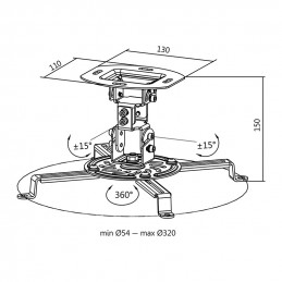 LogiLink BP0057 projektorin kiinnike Katto Valkoinen