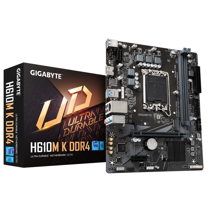 Gigabyte H610M K DDR4 1.0 emolevy Intel H610 Express LGA 1700 mikro ATX