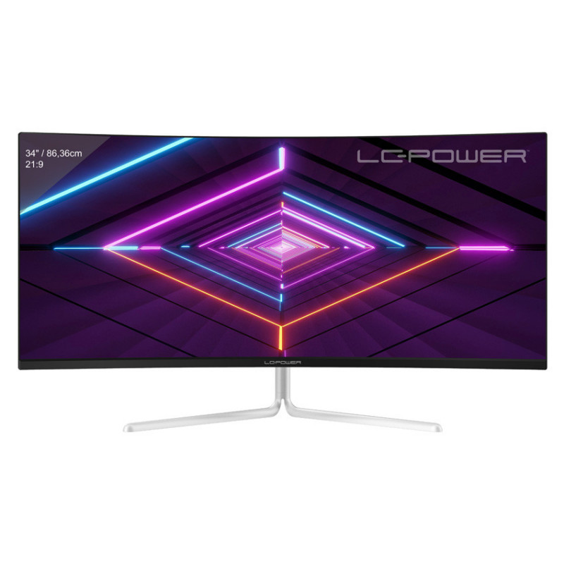 LC-Power LC-M34-UWQHD-100-C-V3 tietokoneen litteä näyttö 86,4 cm (34") 3440 x 1440 pikseliä UltraWide Quad HD LCD Valkoinen