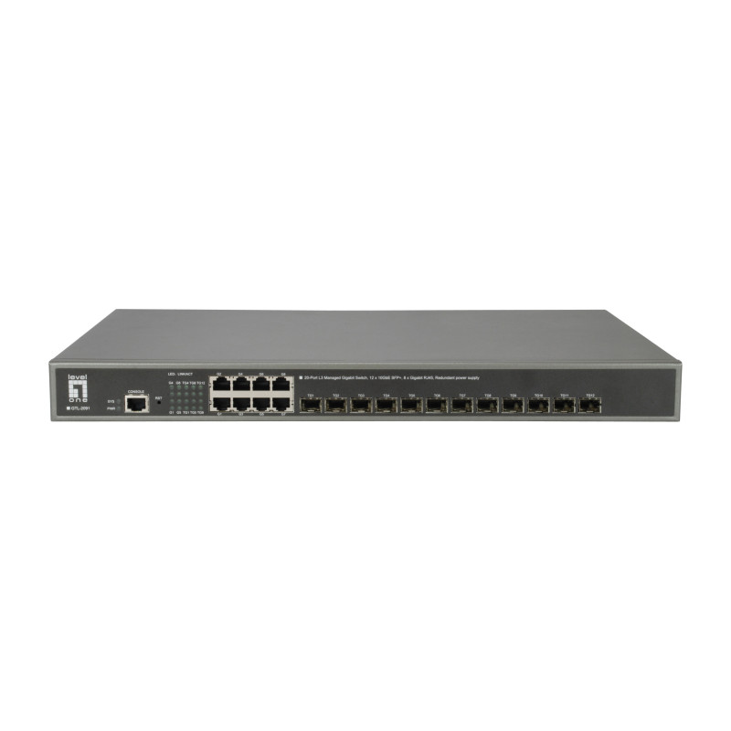 LevelOne GTL-2091 Hallittu L3 Gigabit Ethernet (10 100 1000) Harmaa