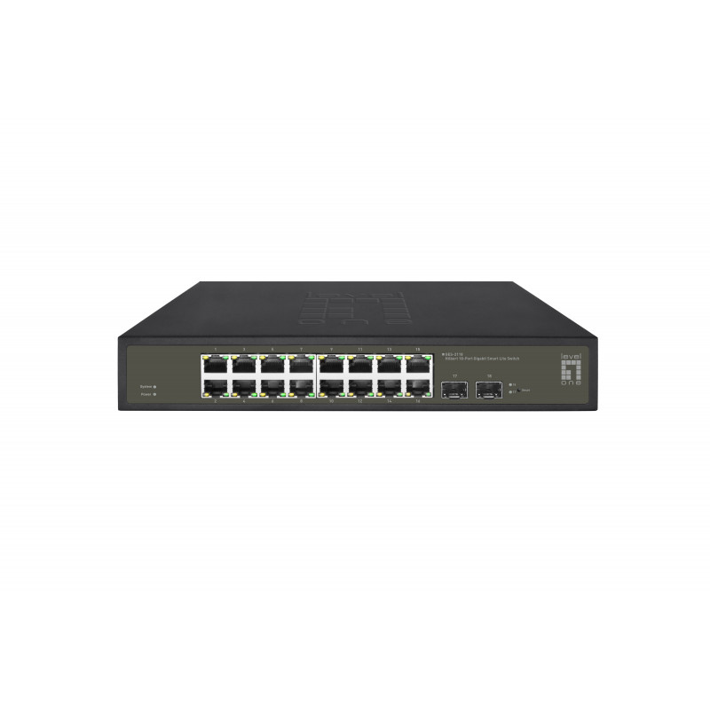 LevelOne GES-2118 verkkokytkin Hallittu L2 Gigabit Ethernet (10 100 1000) Musta