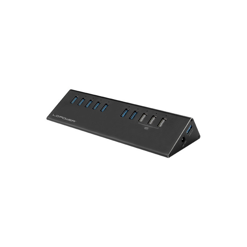 LC-Power LC-HUB-ALU-2B-10 keskitin USB 3.2 Gen 1 (3.1 Gen 1) Micro-B 5000 Mbit s Musta