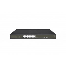 LevelOne GES-2118P verkkokytkin Hallittu L2 Gigabit Ethernet (10 100 1000) Power over Ethernet -tuki Musta