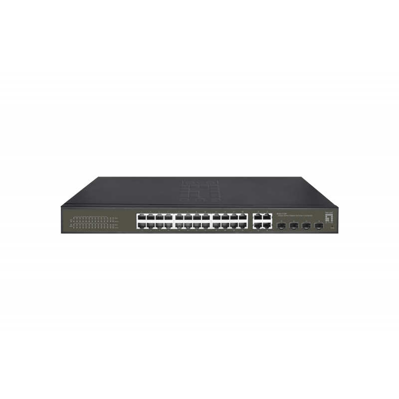 LevelOne GES-2128P verkkokytkin Hallittu L2 Gigabit Ethernet (10 100 1000) Power over Ethernet -tuki Musta