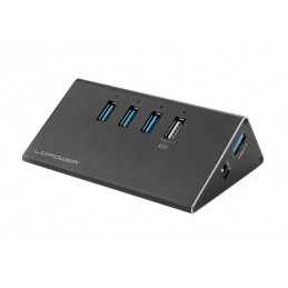 LC-Power LC-HUB-ALU-2B-4 keskitin USB 3.2 Gen 1 (3.1 Gen 1) Type-A 5000 Mbit s Musta