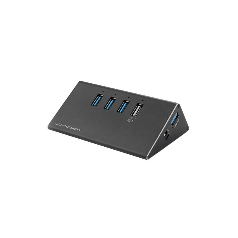 LC-Power LC-HUB-ALU-2B-4 keskitin USB 3.2 Gen 1 (3.1 Gen 1) Type-A 5000 Mbit s Musta