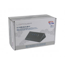 LC-Power LC-HUB-ALU-2B-4 keskitin USB 3.2 Gen 1 (3.1 Gen 1) Type-A 5000 Mbit s Musta