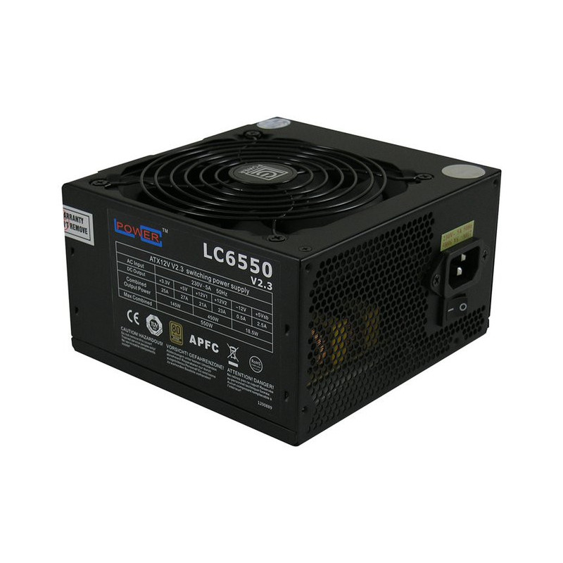 LC-Power LC6550 V2.3 virtalähdeyksikkö 550 W 20+4 pin ATX ATX Musta