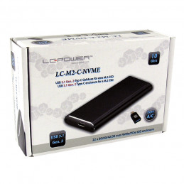 LC-Power LC-M2-C-NVME tallennusaseman kotelo SSD-kotelo Musta M.2