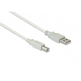 Alcasa 2510-05 USB-kaapeli 0,5 m USB 2.0 USB A USB B Valkoinen