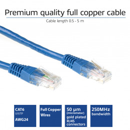 ACT IB8610 verkkokaapeli Sininen 10 m Cat6