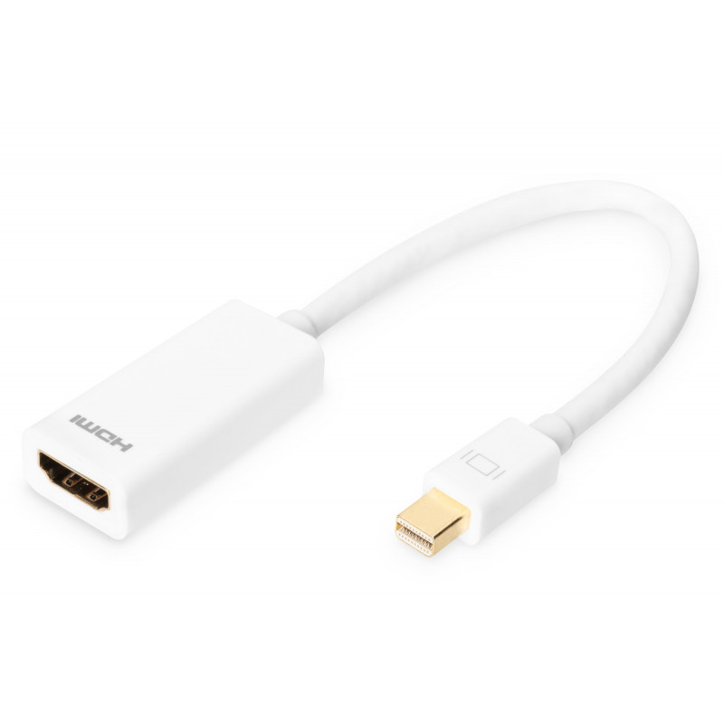 Digitus mini DP - HDMI, 0.15m 0,15 m Mini DisplayPort Valkoinen