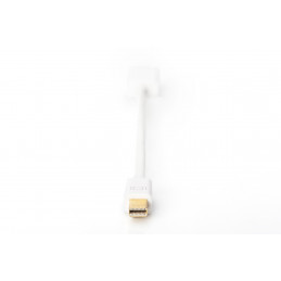 Digitus mini DP - HDMI, 0.15m 0,15 m Mini DisplayPort Valkoinen