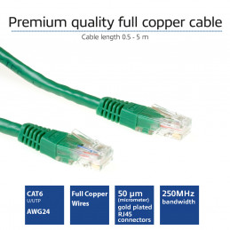 ACT IB8751 verkkokaapeli Vihreä 1,5 m Cat6