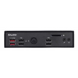 Shuttle DS20U3V2 barebone-tietokonerunko 1.3L kokoinen PC Musta Intel® SoC i3-10110U 2,1 GHz