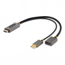 StarTech.com 128-HDMI-DISPLAYPORT videokaapeli-adapteri 0,3 m HDMI-tyyppi A (vakio) Musta, Harmaa